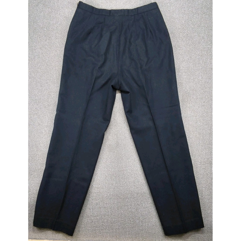 Vtg Womens Pendleton 100% Virgin Wool Pleated Trousers Black Pants Made in USA - Picture 6 of 7